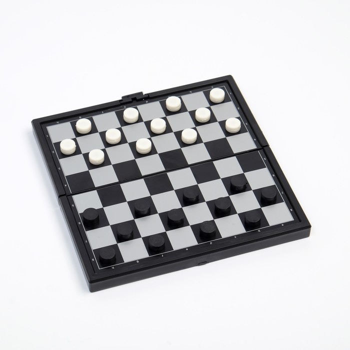 Шашки классические «Игра началась», магнитные, компактные 13×13 см - Фото 1