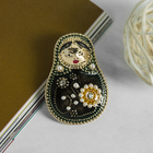 Брошь «Матрешка», цветная в золоте - Фото 1