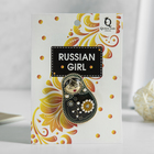 Брошь «Матрешка», цветная в золоте - Фото 3