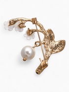 Брошь «Цветы» ландыши, цвет бело-зелёный в золоте - Фото 2