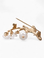 Брошь «Цветы» ландыши, цвет бело-зелёный в золоте - Фото 3