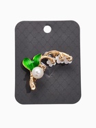 Брошь «Цветы» ландыши, цвет бело-зелёный в золоте - Фото 4