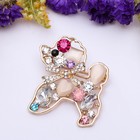 Брошь «Собака» пудель, цветная в золоте - Фото 2