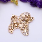 Брошь «Собака» пудель, цветная в золоте - Фото 3