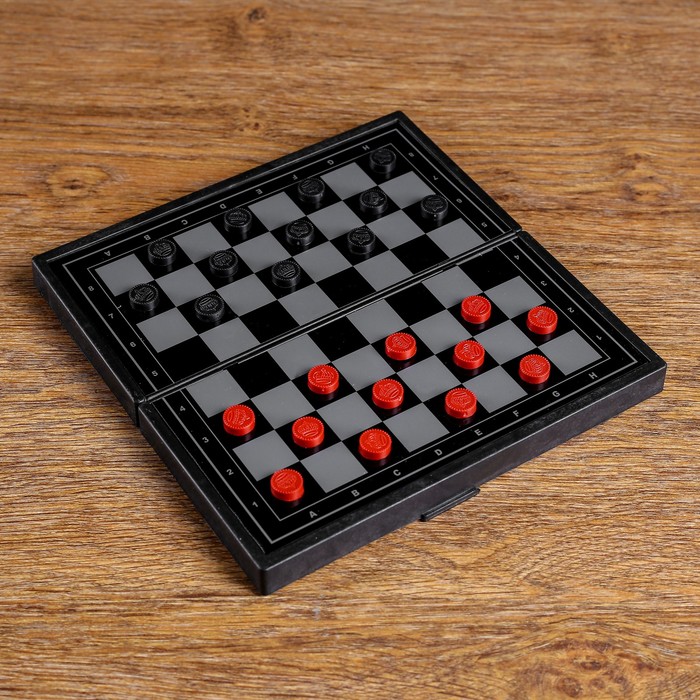 Настольная игра 3 в 1 "Зов": нарды, шахматы, шашки, магнитная доска 19 х 19 см - фото 1886264633