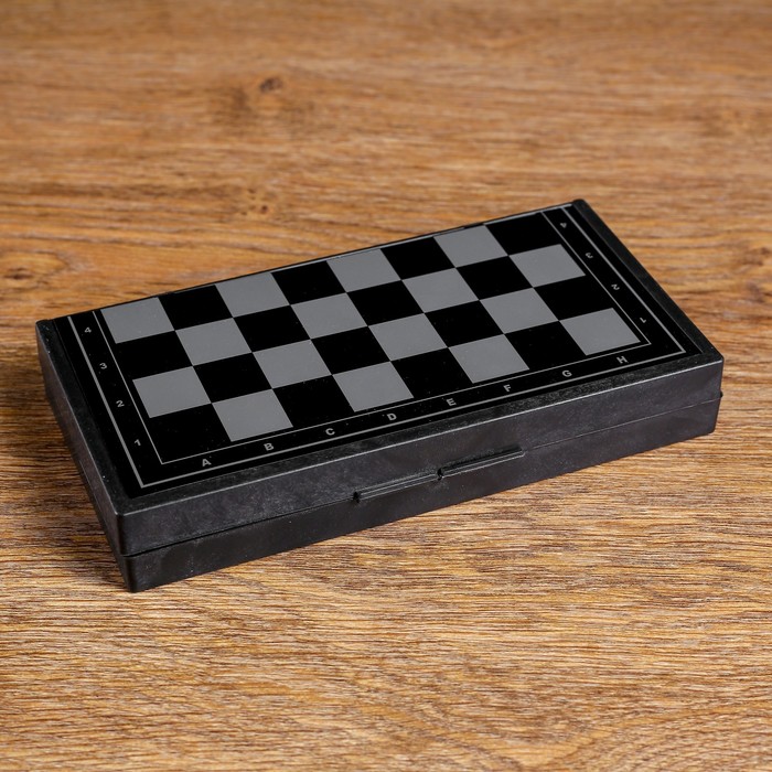 Настольная игра 3 в 1 "Зов": нарды, шахматы, шашки, магнитная доска 19 х 19 см - фото 1886264638