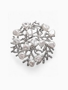 Брошь «Жемчужная россыпь», белая в серебре - Фото 1