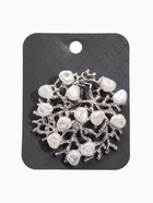 Брошь «Жемчужная россыпь», белая в серебре - Фото 6