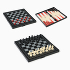 Настольная игра 3 в 1 "Зук": нарды, шахматы, шашки, магнитная доска 24.5 х 24.5 см - фото 8350779