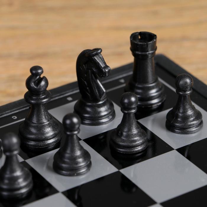 Настольная игра 3 в 1 "Зук": нарды, шахматы, шашки, магнитная доска 24.5 х 24.5 см - фото 1887746990