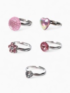 Кольцо Выбражулька «Романтика», фасовка 36 шт., бело-розовое в серебре - Фото 1