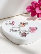 Кольцо Выбражулька «Романтика», фасовка 36 шт., бело-розовое в серебре - Фото 6