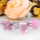 Кольцо Выбражулька «Романтика», фасовка 36 шт., бело-розовое в серебре - Фото 7