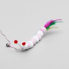 Дразнилка-удочка "Гусеница с перьями", ручка 49 см, микс цветов - Фото 3