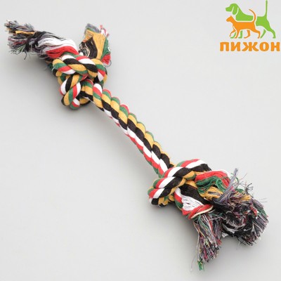 Игрушка канатная «2 узла» большая, 100 г, микс цветов