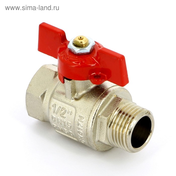 Кран шаровой UNI-FITT, наружная/внутренняя резьба 1/2", бабочка, 111T2000 - Фото 1