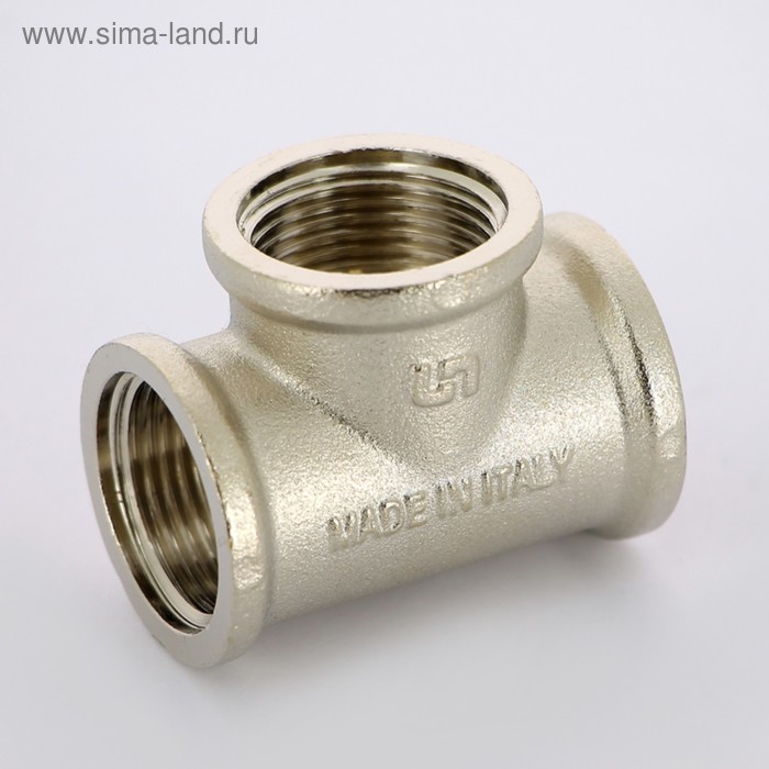 Тройник UNI-FITT 10130N050505, 3/4", внутренняя резьба, никелированная латунь - Фото 1