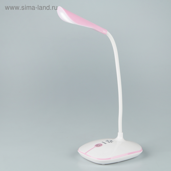 Лампа настольная сенсорная 3 режима АКБ USB 2ВТ "Световой поток" розовая 38х10х12,5 см - Фото 1