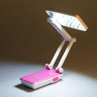 Лампа настольная складная LEDх24 АКБ  "Трансформер" розовая 13,5х6х7,5 см - Фото 3