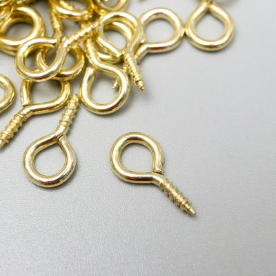 Винт-глазок для крепления картин, фоторамок золото, набор 100 шт., 1.4×0.7 см