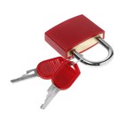 Замок навесной для чемодана, средний, 30×42 мм, красный - Фото 4