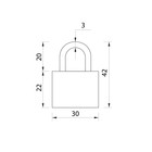 Замок навесной для чемодана, средний, 30×42 мм, красный - Фото 6