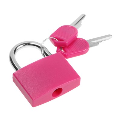 Замок навесной для чемодана, средний, 30×42 мм, розовый
