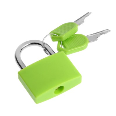 Замок навесной для чемодана, средний, 30×42 мм, зеленый
