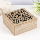 Шкатулка дерево с делениями "Сердца" 7,5х17х17 см - Фото 5