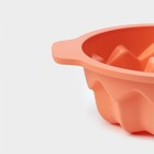 Форма для выпечки Доляна «Немецкий кекс», силикон, 16×13.3 см, с ручками, персиковая - Фото 4