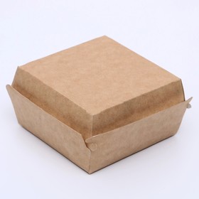 Упаковка для бургеров, крафт, 10 х 10 х 6 см