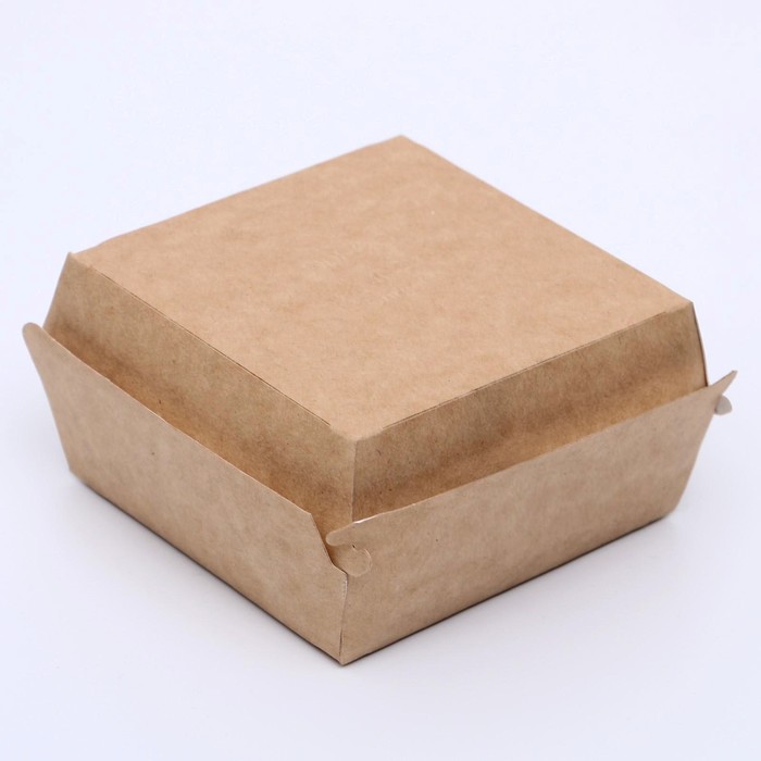 Упаковка для бургеров, крафт, 10 х 10 х 6 см - Фото 1