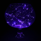 Гирлянда "Нить", 3 м, "Роса", LED-30-6V, (LR2032 2 шт.в комплекте), 1 режим, серебристая нить, свечение фиолетовое - Фото 1