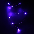 Гирлянда "Нить", 3 м, "Роса", LED-30-6V, (LR2032 2 шт.в комплекте), 1 режим, серебристая нить, свечение фиолетовое - Фото 2