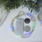 Гирлянда "Нить", 3 м, "Роса", LED-30-6V, (LR2032 2 шт.в комплекте), 1 режим, серебристая нить, свечение мульти - Фото 3