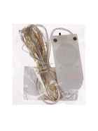 Гирлянда «Нить» 5 м роса, IP20, серебристая нить, 50 LED, батарейки CR2032×2 (в комплекте), свечение тёплое белое 2433894