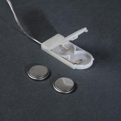 Гирлянда «Нить» 5 м роса, IP20, серебристая нить, 50 LED, батарейки CR2032×2 (в комплекте), свечение красное