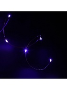 Гирлянда «Нить» 5 м роса, IP20, серебристая нить, 50 LED, батарейки CR2032×2 (в комплекте), свечение фиолетовое - Фото 7