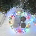 Гирлянда «Нить» 5 м, роса, IP20, серебристая нить, 50 LED, от батареек CR2032×2, свечение мульти - Фото 8