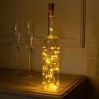 Гирлянда "Нить" 2 м роса с пробкой, IP20, серебристая нить, 20 LED, свечение жёлтое, фиксинг, 3 х LR44 - Фото 1