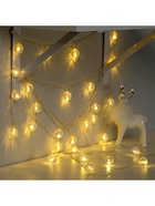 Гирлянда «Нить» 5 м с насадками «Футбольный мяч», IP20, прозрачная нить, 30 LED, свечение тёплое белое, 8 режимов, 220 В - фото 7341419