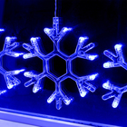 Гирлянда «Бахрома» 2.4 × 0.9 м с насадками «Снежинки», IP20, прозрачная нить, 150 LED, свечение синее, 8 режимов, 220 В - Фото 3