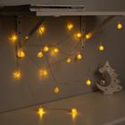 Гирлянда "Нить" 4 м с насадками "Шарик проволока", IP20, прозрачная нить, 20 LED, свечение тёплое белое, 8 режимов, 220 В - Фото 3