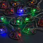 Гирлянда "Нить" 4 м с насадками "Сердце проволока", IP20, прозрачная нить, 20 LED, свечение мульти, 8 режимов, 220 В - Фото 1