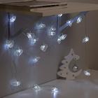 Гирлянда «Нить» 4 м с насадками «Сердце проволока», IP20, прозрачная нить, 20 LED, свечение белое, 8 режимов, 220 В - Фото 3