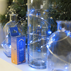 Гирлянда "Нить" 3 м роса, IP20, серебристая нить, 30 LED, свечение синее, фиксинг, 2 х CR2032 - Фото 2