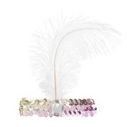 Повязка на голову, с пером, цвет белый - Фото 1