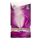 Повязка на голову, с пером, цвет белый - Фото 2