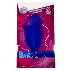 Повязка на голову, с пером, цвет синий - Фото 2