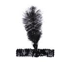 Повязка на голову, с пером, чёрная - Фото 1